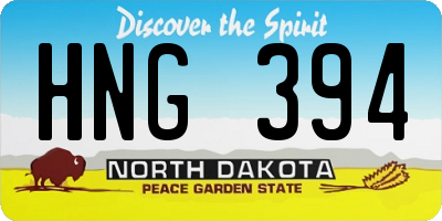 ND license plate HNG394