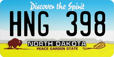 ND license plate HNG398