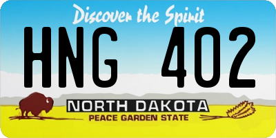 ND license plate HNG402