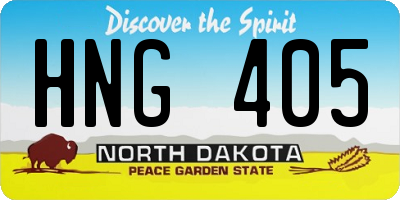 ND license plate HNG405
