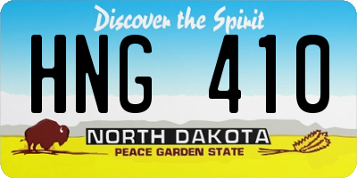 ND license plate HNG410