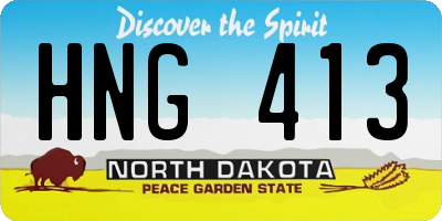ND license plate HNG413