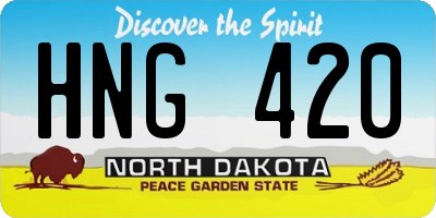 ND license plate HNG420