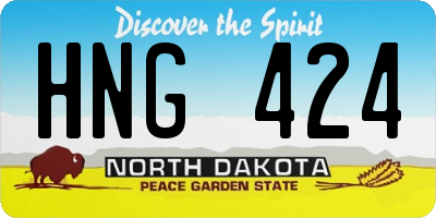 ND license plate HNG424