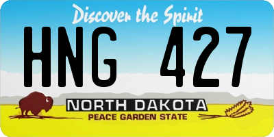 ND license plate HNG427