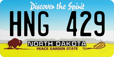 ND license plate HNG429