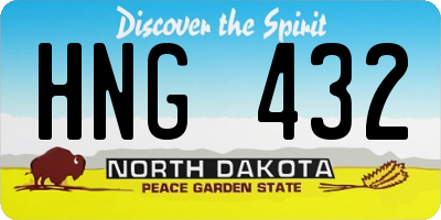 ND license plate HNG432