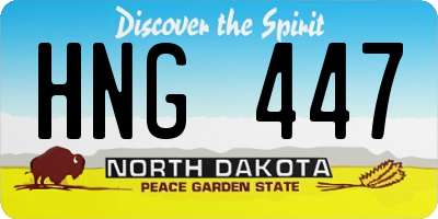 ND license plate HNG447