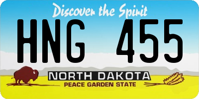 ND license plate HNG455