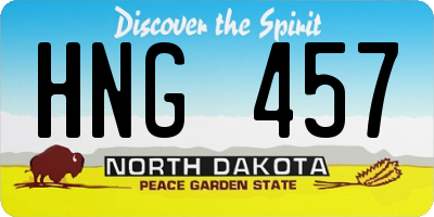 ND license plate HNG457
