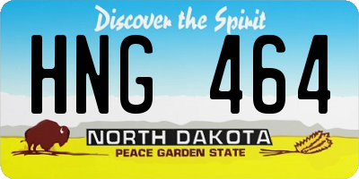 ND license plate HNG464