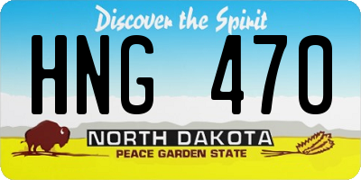 ND license plate HNG470