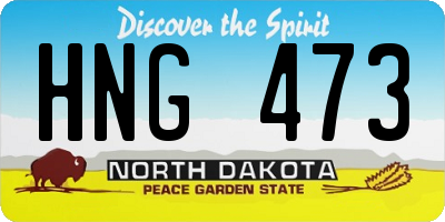 ND license plate HNG473