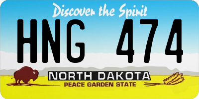 ND license plate HNG474