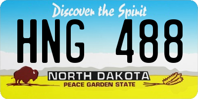 ND license plate HNG488