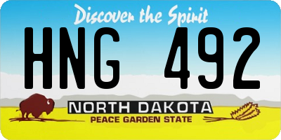 ND license plate HNG492