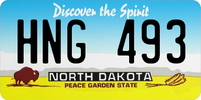 ND license plate HNG493