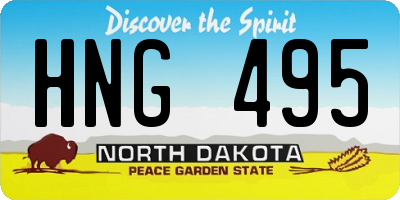 ND license plate HNG495