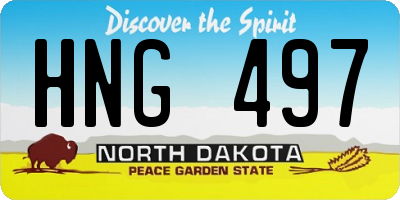 ND license plate HNG497