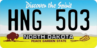 ND license plate HNG503