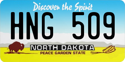ND license plate HNG509
