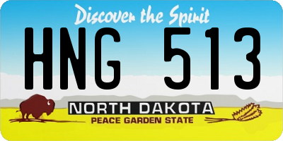 ND license plate HNG513