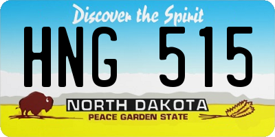 ND license plate HNG515