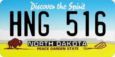 ND license plate HNG516