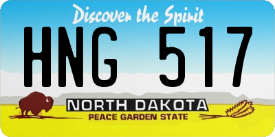 ND license plate HNG517
