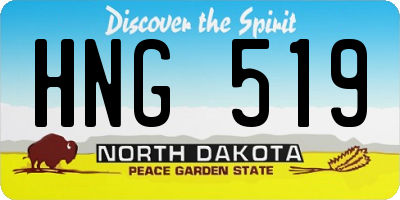 ND license plate HNG519