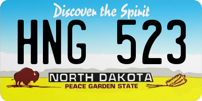 ND license plate HNG523