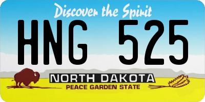 ND license plate HNG525