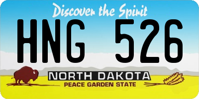 ND license plate HNG526