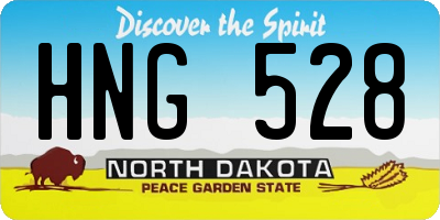 ND license plate HNG528