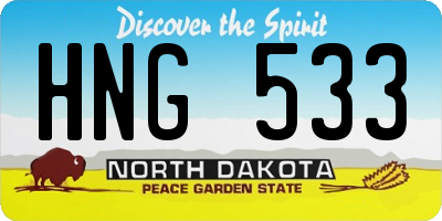 ND license plate HNG533