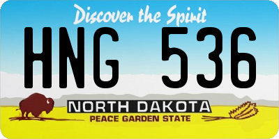 ND license plate HNG536
