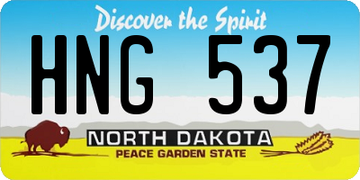 ND license plate HNG537