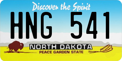 ND license plate HNG541