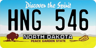 ND license plate HNG546