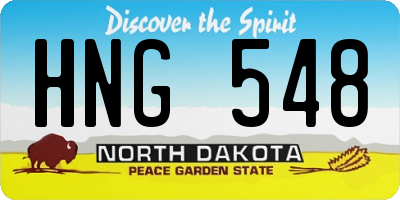 ND license plate HNG548