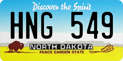 ND license plate HNG549