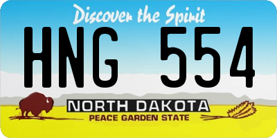 ND license plate HNG554