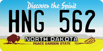 ND license plate HNG562