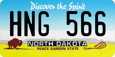 ND license plate HNG566