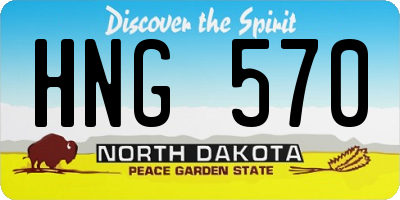 ND license plate HNG570