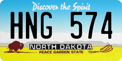 ND license plate HNG574