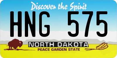 ND license plate HNG575