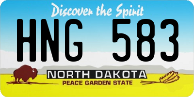 ND license plate HNG583