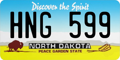 ND license plate HNG599