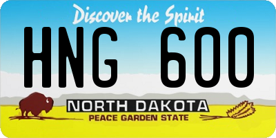 ND license plate HNG600